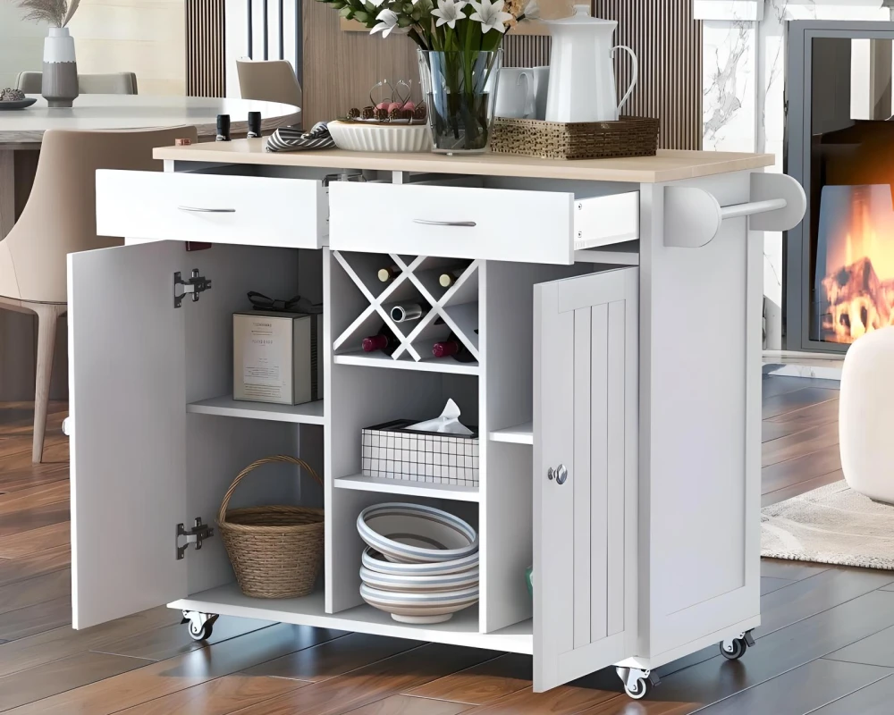 kitchen island cart with wheels