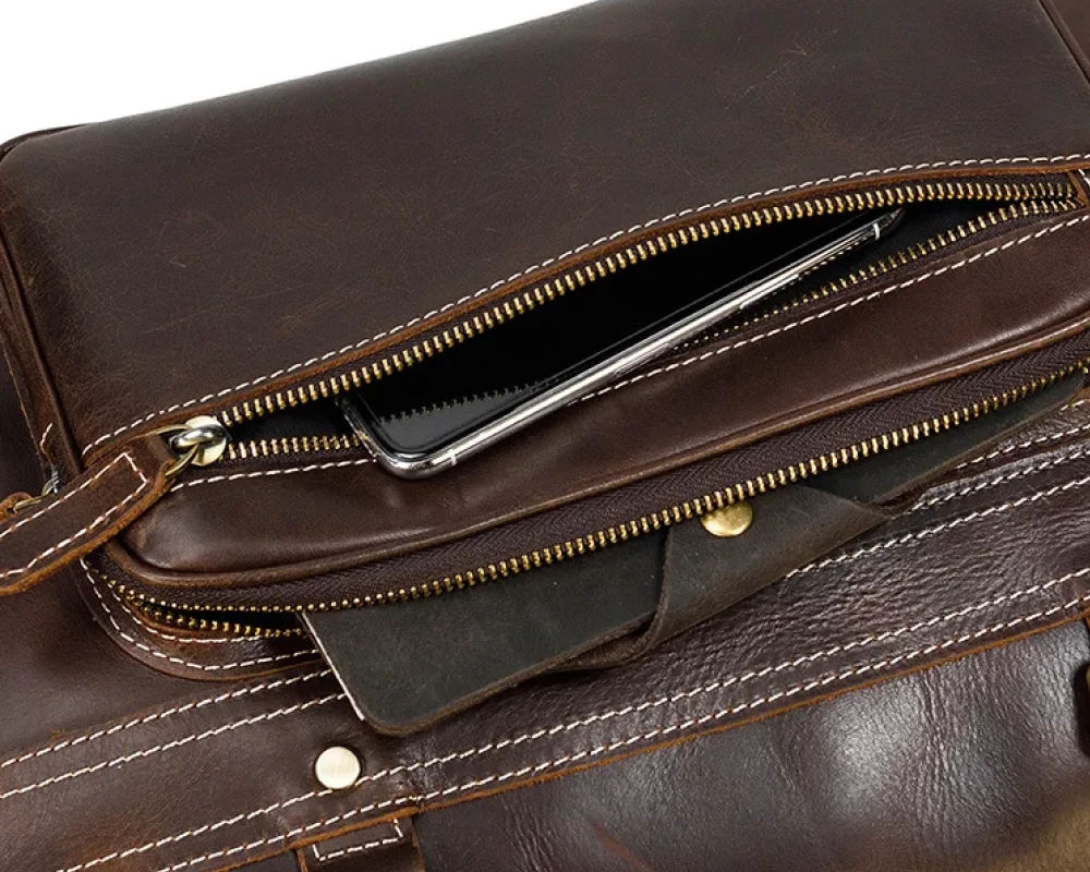 leather carry on bag