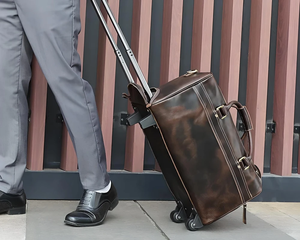 womens leather carry on luggage