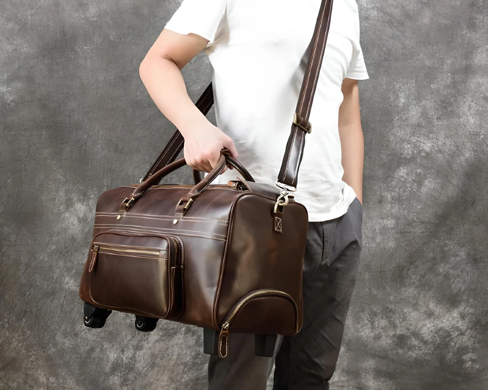 womens leather carry on luggage